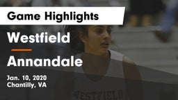 Westfield  vs Annandale  Game Highlights - Jan. 10, 2020