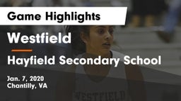 Westfield  vs Hayfield Secondary School Game Highlights - Jan. 7, 2020