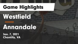 Westfield  vs Annandale  Game Highlights - Jan. 7, 2021