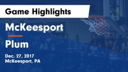 McKeesport  vs Plum Game Highlights - Dec. 27, 2017