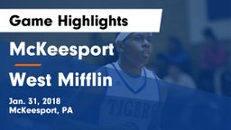 McKeesport  vs West Mifflin Game Highlights - Jan. 31, 2018