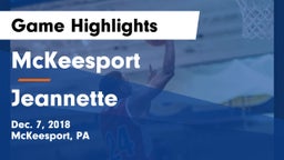 McKeesport  vs Jeannette Game Highlights - Dec. 7, 2018