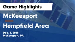 McKeesport  vs Hempfield Area  Game Highlights - Dec. 8, 2018