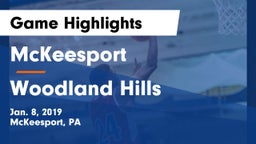 McKeesport  vs Woodland Hills  Game Highlights - Jan. 8, 2019