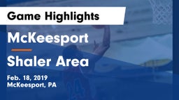 McKeesport  vs Shaler Area  Game Highlights - Feb. 18, 2019