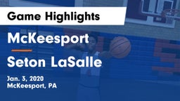 McKeesport  vs Seton LaSalle  Game Highlights - Jan. 3, 2020