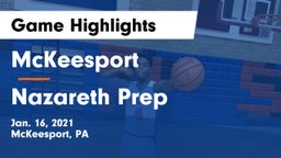 McKeesport  vs Nazareth Prep  Game Highlights - Jan. 16, 2021