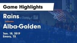 Rains  vs Alba-Golden  Game Highlights - Jan. 18, 2019