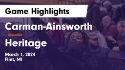  Carman-Ainsworth   vs Heritage  Game Highlights - March 1, 2024