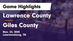 Lawrence County  vs Giles County  Game Highlights - Nov. 24, 2020