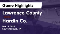 Lawrence County  vs Hardin Co. Game Highlights - Dec. 4, 2020