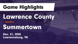 Lawrence County  vs Summertown  Game Highlights - Dec. 31, 2020