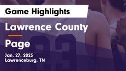 Lawrence County  vs Page  Game Highlights - Jan. 27, 2023