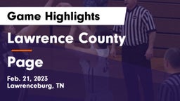 Lawrence County  vs Page  Game Highlights - Feb. 21, 2023