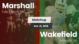 Matchup: Marshall  vs. Wakefield  2016