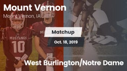 Matchup: Mount Vernon High vs. West Burlington/Notre Dame 2019