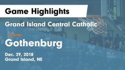Grand Island Central Catholic vs Gothenburg  Game Highlights - Dec. 29, 2018