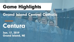 Grand Island Central Catholic vs Centura  Game Highlights - Jan. 17, 2019