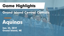 Grand Island Central Catholic vs Aquinas  Game Highlights - Jan. 23, 2019