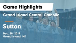 Grand Island Central Catholic vs Sutton  Game Highlights - Dec. 30, 2019
