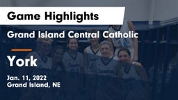 Grand Island Central Catholic vs York  Game Highlights - Jan. 11, 2022