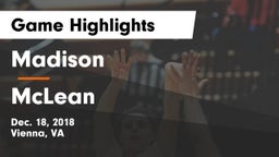 Madison  vs McLean  Game Highlights - Dec. 18, 2018