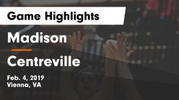 Madison  vs Centreville  Game Highlights - Feb. 4, 2019