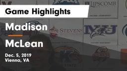 Madison  vs McLean  Game Highlights - Dec. 5, 2019