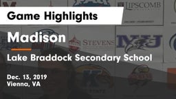 Madison  vs Lake Braddock Secondary School Game Highlights - Dec. 13, 2019
