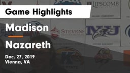 Madison  vs Nazareth  Game Highlights - Dec. 27, 2019