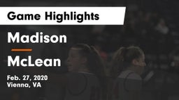Madison  vs McLean  Game Highlights - Feb. 27, 2020