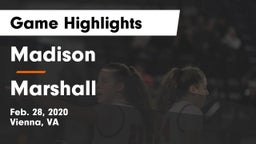 Madison  vs Marshall  Game Highlights - Feb. 28, 2020
