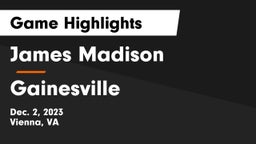 James Madison  vs Gainesville  Game Highlights - Dec. 2, 2023