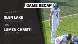 Recap: Glen Lake   vs. Lumen Christi  2016