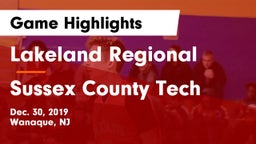 Lakeland Regional  vs Sussex County Tech  Game Highlights - Dec. 30, 2019