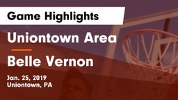 Uniontown Area  vs Belle Vernon  Game Highlights - Jan. 25, 2019