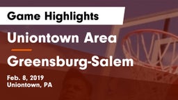 Uniontown Area  vs Greensburg-Salem  Game Highlights - Feb. 8, 2019