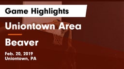 Uniontown Area  vs Beaver Game Highlights - Feb. 20, 2019