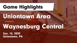 Uniontown Area  vs Waynesburg Central  Game Highlights - Jan. 14, 2020
