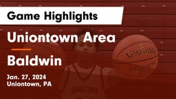 Uniontown Area  vs Baldwin  Game Highlights - Jan. 27, 2024