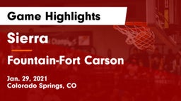 Sierra  vs Fountain-Fort Carson  Game Highlights - Jan. 29, 2021