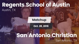 Matchup: Regents School vs. San Antonio Christian  2016