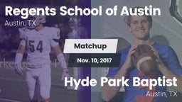 Matchup: Regents School vs. Hyde Park Baptist  2017