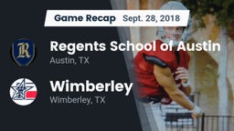 Recap: Regents School of Austin vs. Wimberley  2018