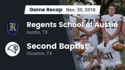Recap: Regents School of Austin vs. Second Baptist  2018