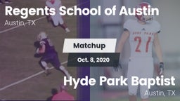 Matchup: Regents School vs. Hyde Park Baptist  2020