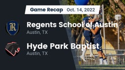 Recap: Regents School of Austin vs. Hyde Park Baptist  2022