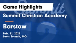 Summit Christian Academy vs Barstow Game Highlights - Feb. 21, 2022