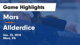 Mars  vs Allderdice  Game Highlights - Jan. 23, 2018