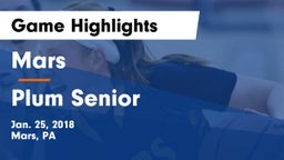 Mars  vs Plum Senior  Game Highlights - Jan. 25, 2018